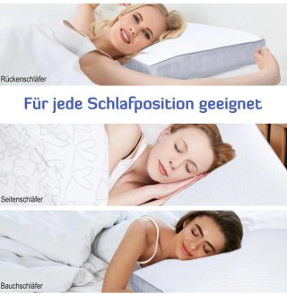 Almohada Viscoelástica Ortopédica Gris/Blanca