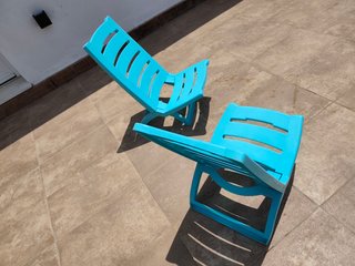 2 Sillas de Playa Plegables Azul