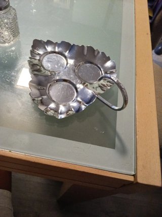 Set especiero salero cristal y metal