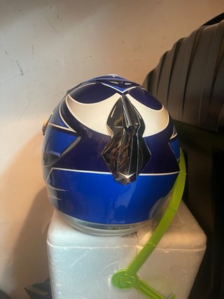 Casco Moto Cross Azul y Blanco