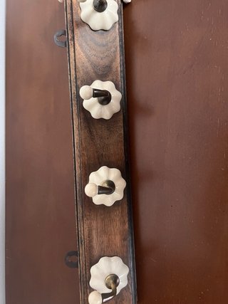 Perchero madera y cerámica 4 ganchos