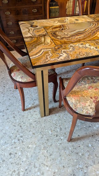 Mesa vintage ágata y 6 sillas comedor
