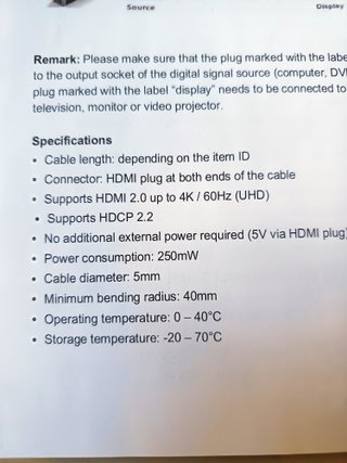 Cable HDMI Óptico KabelDirekt 100m