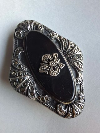 COLGANTE VINTAGE ONIX Y MARCASITAS