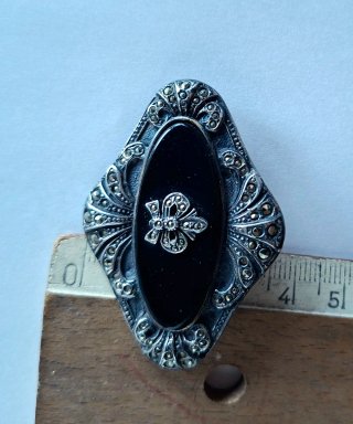 COLGANTE VINTAGE ONIX Y MARCASITAS