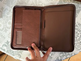 Cartera/Chequera de Piel Marrón