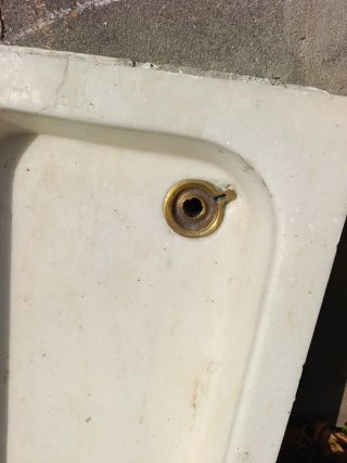 Fregadero de mármol blanco