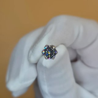 Orecchini Moissanita Taglio Brillante in Argento