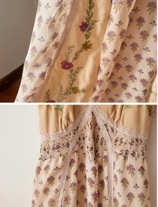 Vestido Boho Slowlove Beige/Rosa talla M