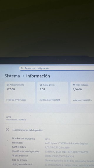 Portátil Lenovo IdeaPad Slim 15amn8 | 8GB RAM