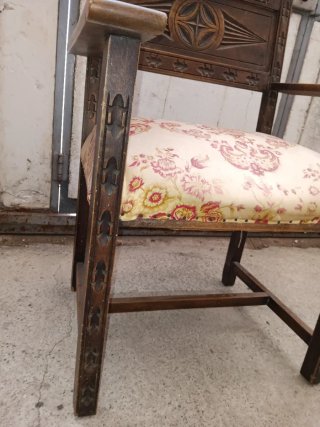 Sillón Frailero madera y tela