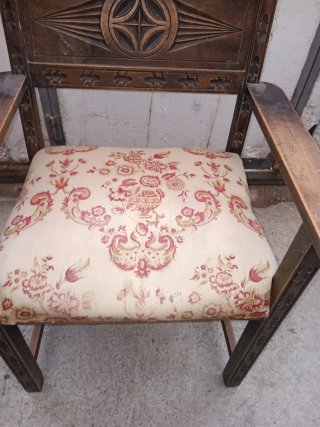Sillón Frailero madera y tela