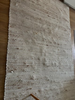 Alfombra Yute y Algodón Beige/Blanco
