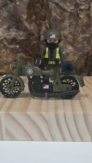 Playmobil Soldado Americano 2ª Guerra Mundial Moto