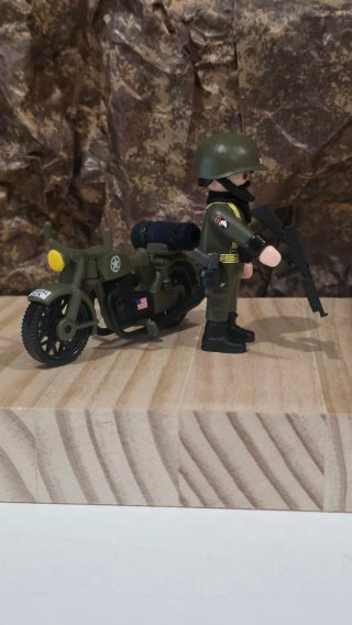 Playmobil Soldado Americano 2ª Guerra Mundial Moto