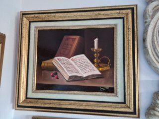 Cuadro Decorativo Violín y Libros