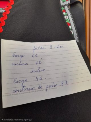 Traje regional niña 8 años.