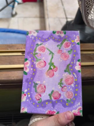 Vendo Cuadro pintado a mano flores hecho por mí