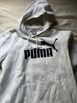 Sudadera Puma Blanca con Logo Negro