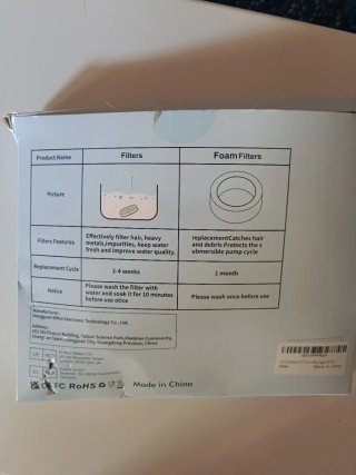 Filtros y esponjas para fuente de gato