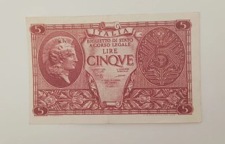 5 Lire Luogotenenza 1944 Spl