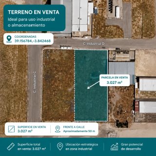 Se vende parcela industrial de 3.027 m²