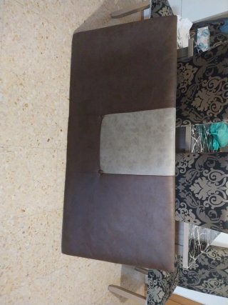 Cabecero polipiel marrón y beige