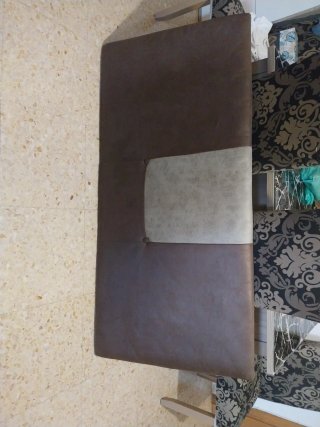 Cabecero polipiel marrón y beige