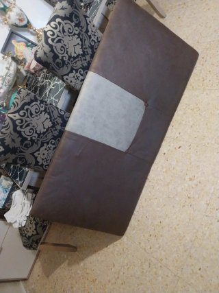 Cabecero polipiel marrón y beige