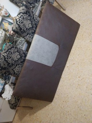 Cabecero polipiel marrón y beige
