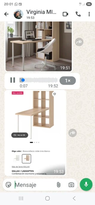 Escritorio madera y metal