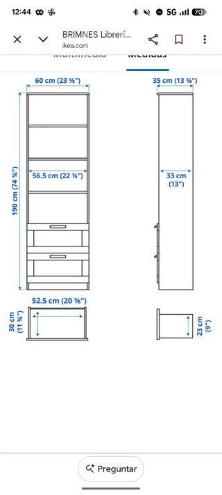 Librería BRIMNES Ikea Blanca
