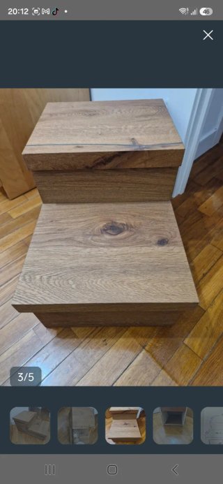 Peldaños/escalera de madera natural