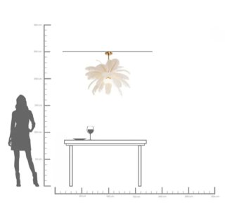 Lámpara de techo plumas avestruz