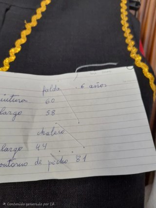 Traje regional niña 6 años