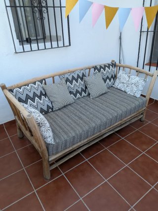 Sofá de exterior madera maciza