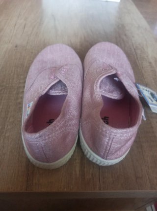 Zapatillas lona niña rosas T.36
