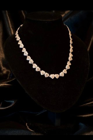 Collar Ariadna Corazones Plateados