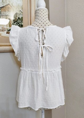 Blusa blanca volantes talla L