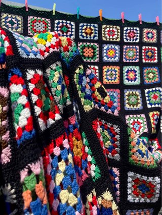 Manta ganchillo patchwork colcha GRANDE