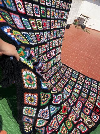 Manta ganchillo patchwork colcha GRANDE