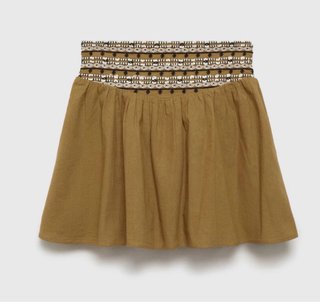 Falda verde con detalles bordados mango M