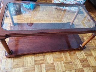 Mesa de centro madera y cristal