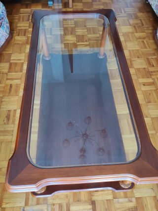 Mesa de centro madera y cristal