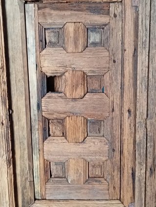 Puerta antigua madera 2 hojas 178x125 cuarterones