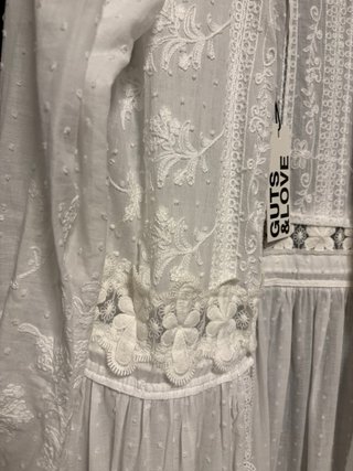 Vestido Kaftán Guts & Love Bordado Blanco