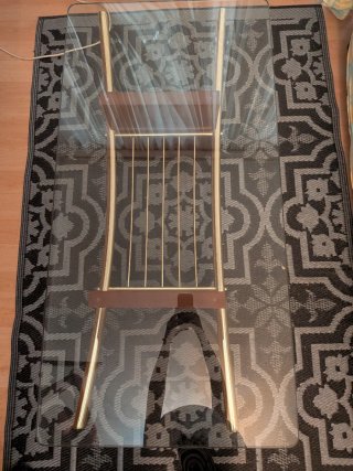 Mesa de centro cristal y madera