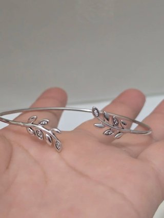 Pulsera rígida plata 925 hoja