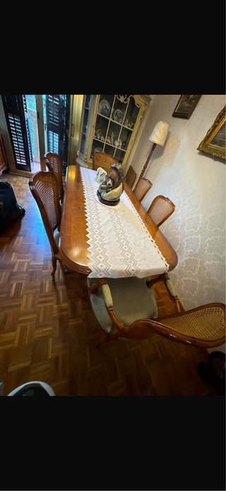 Mesa comedor madera maciza 6 sillas mesa ampliable