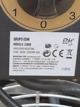 Ventilador Industrial EDM Metálico